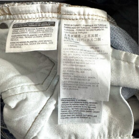 LEVIS Made & Crafted Hip Hugger 100% Cotton Mid Rise Wide Organic Denim Jeans 27 - Picture 12 of 14